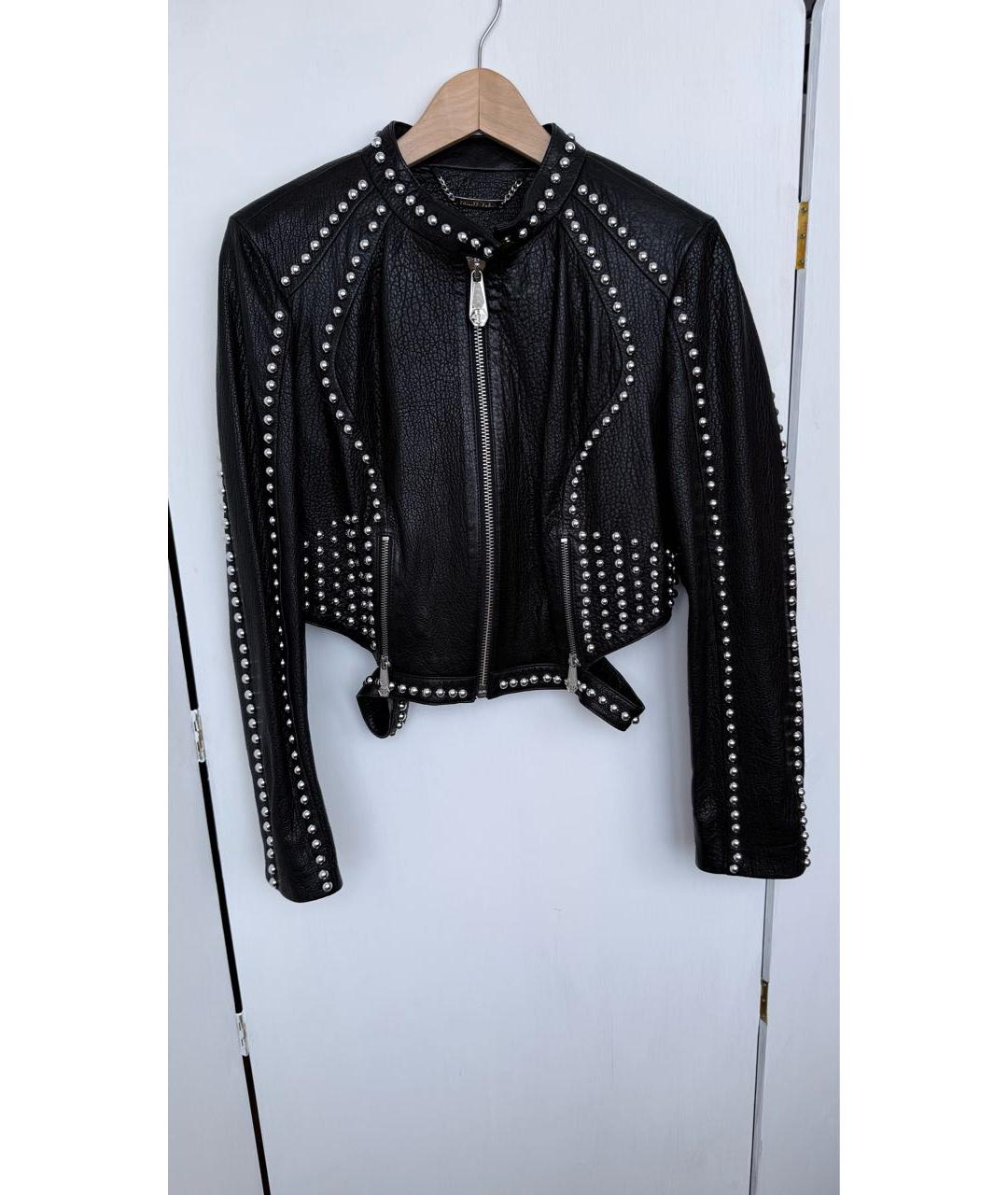 PHILIPP PLEIN Черная кожаная куртка, фото 9