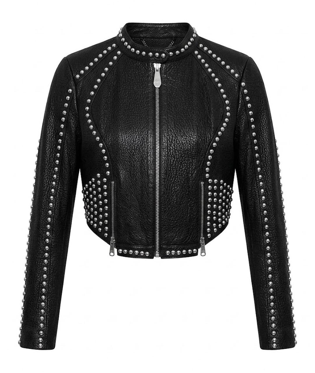 PHILIPP PLEIN Черная кожаная куртка, фото 1