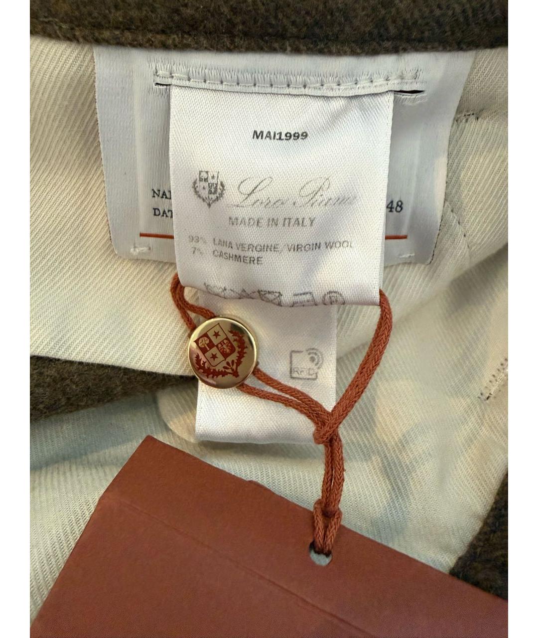 LORO PIANA Горчичные кашемировые классические брюки, фото 5