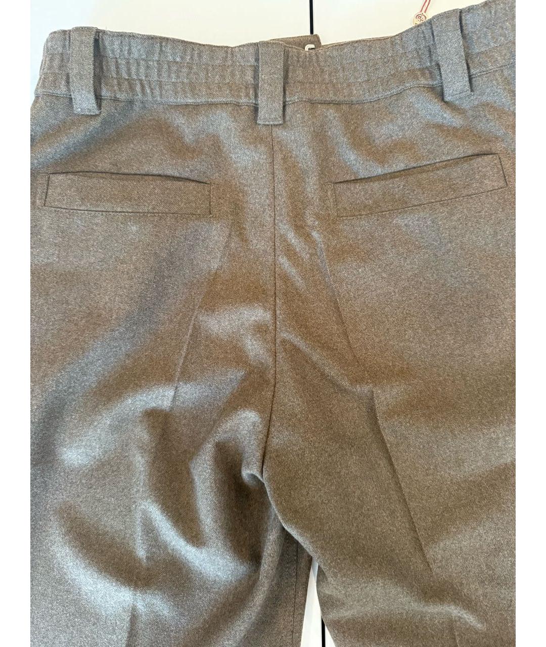 LORO PIANA Горчичные кашемировые классические брюки, фото 4