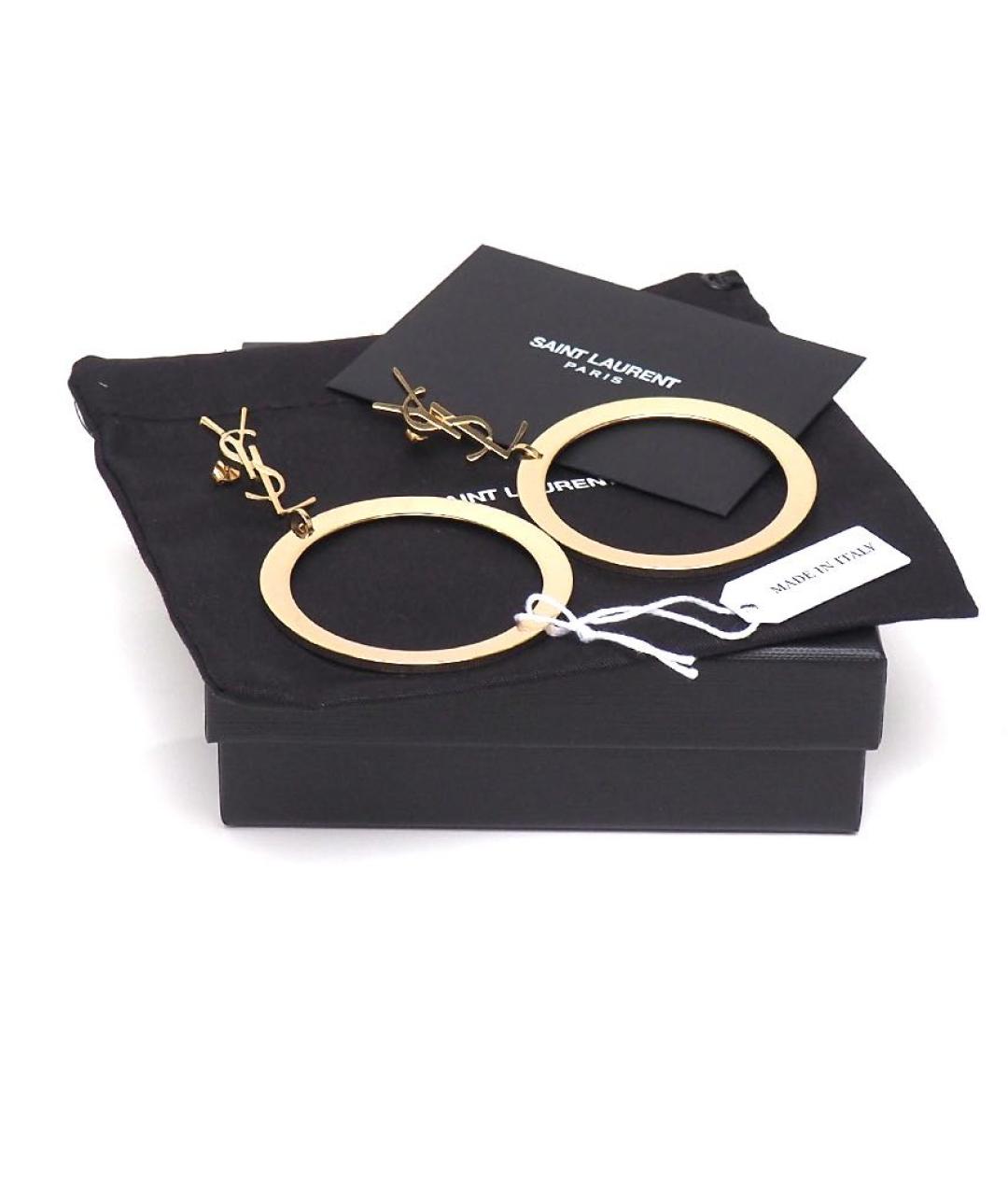 SAINT LAURENT Золотые серьги, фото 2