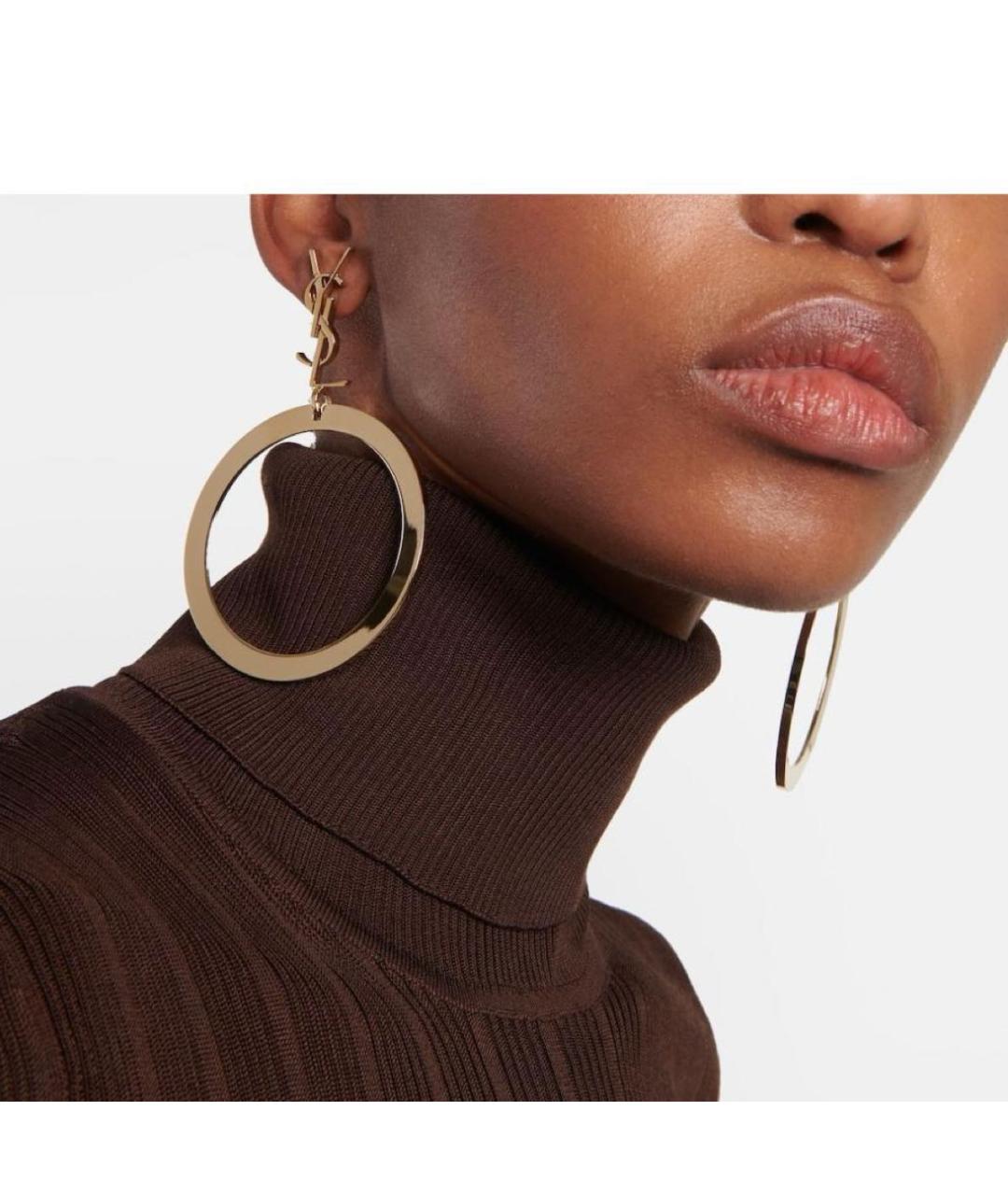 SAINT LAURENT Золотые серьги, фото 6