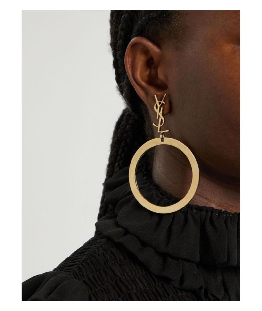 SAINT LAURENT Золотые серьги, фото 3