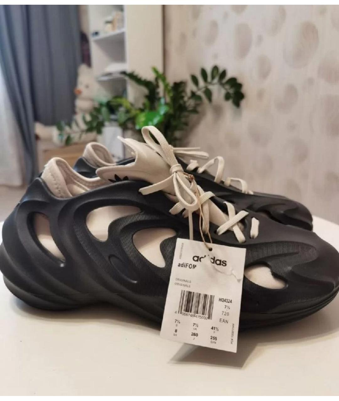 ADIDAS Черные резиновые низкие кроссовки / кеды, фото 2