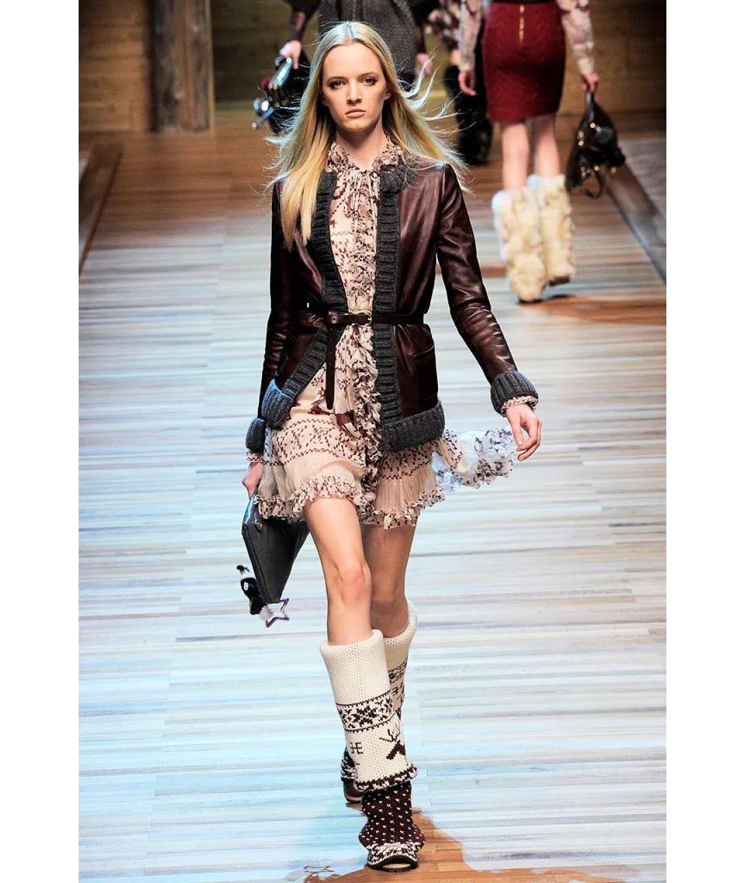 DOLCE&GABBANA Бежевая шелковая юбка миди, фото 8