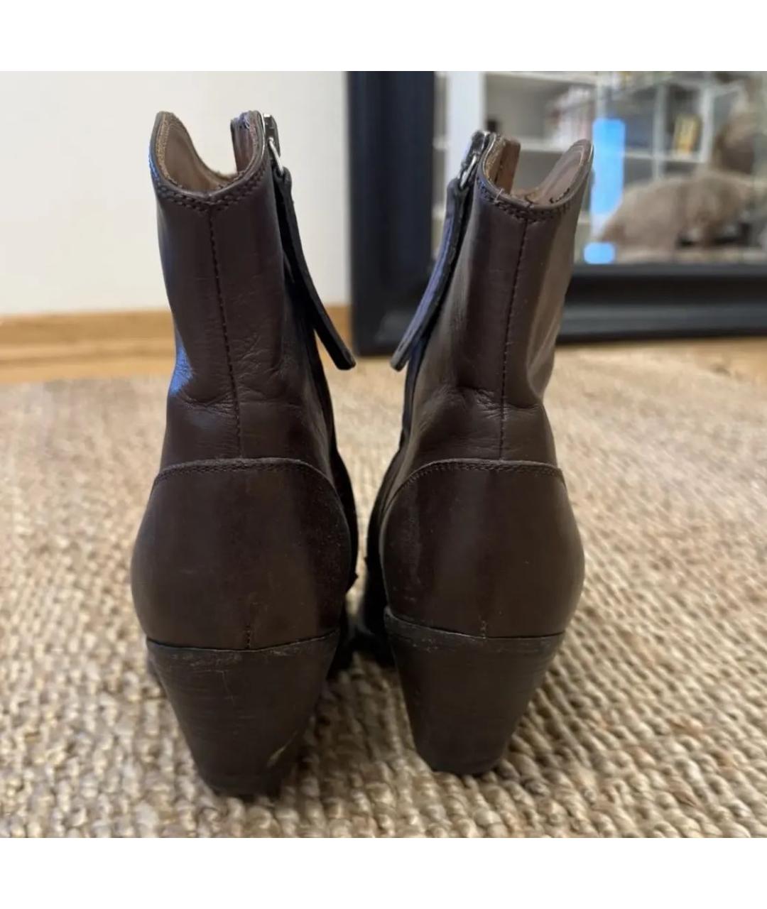GOLDEN GOOSE DELUXE BRAND Коричневые кожаные полусапоги, фото 4
