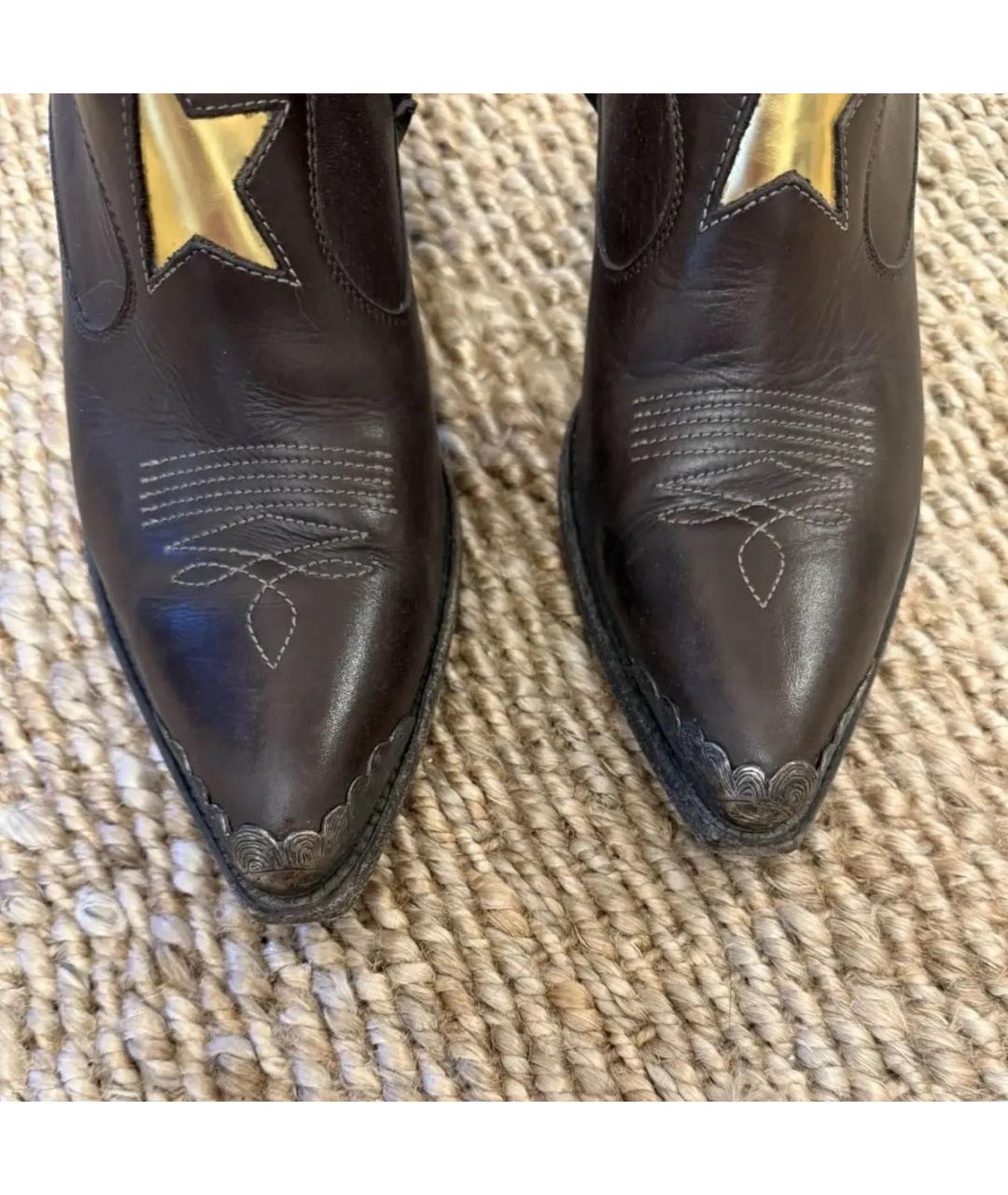 GOLDEN GOOSE DELUXE BRAND Коричневые кожаные полусапоги, фото 3