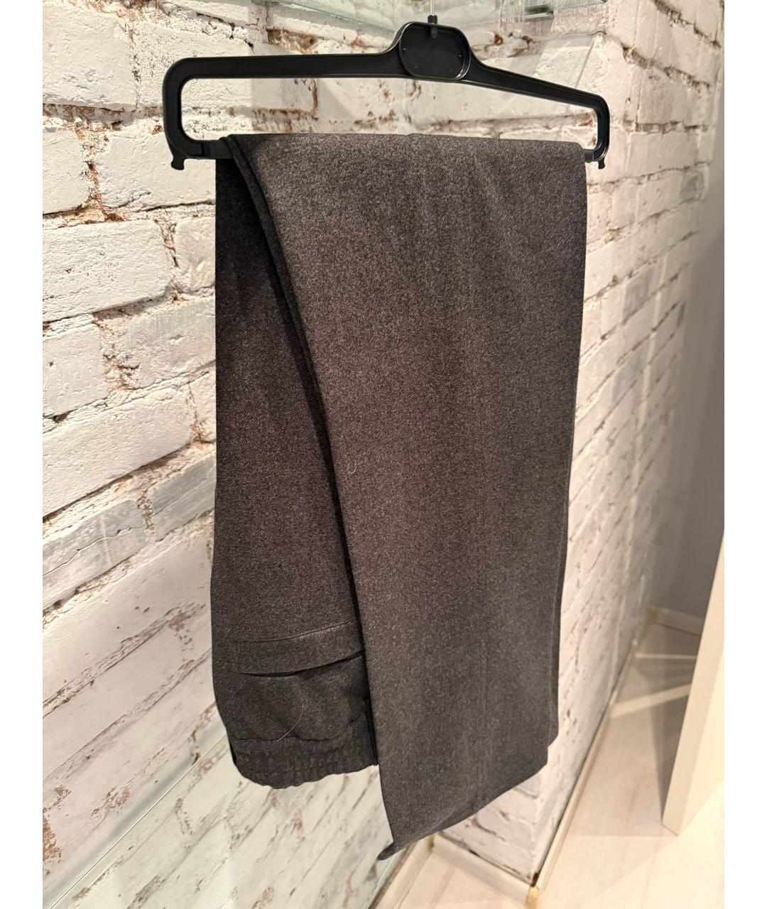 LORO PIANA Антрацитовые кашемировые классические брюки, фото 5