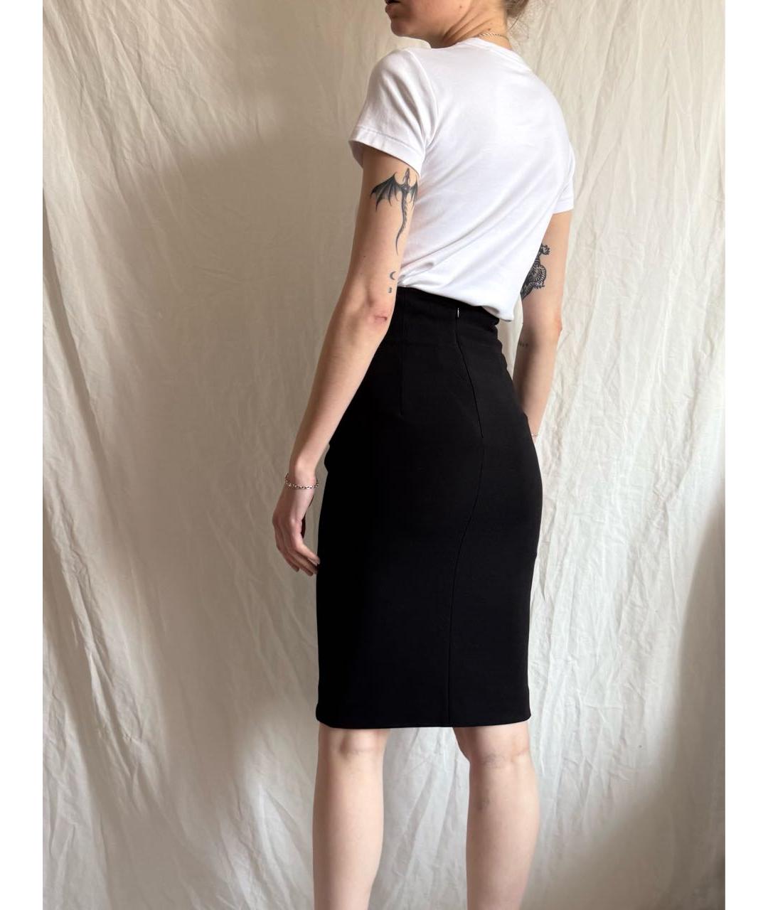 VERSACE COLLECTION Черная полиэстеровая юбка миди, фото 7