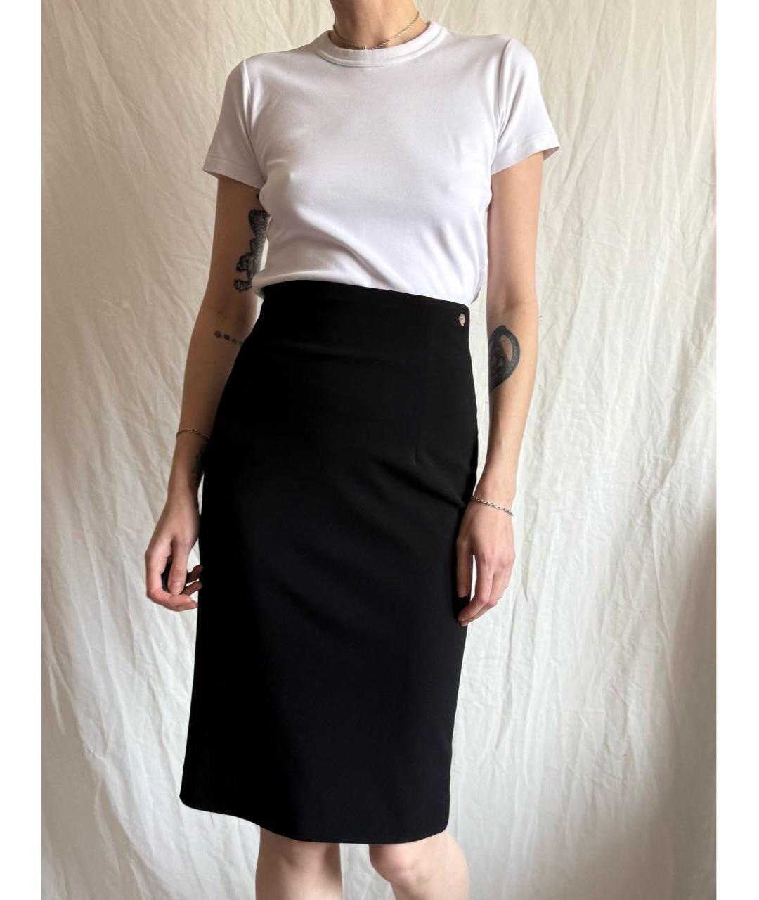 VERSACE COLLECTION Черная полиэстеровая юбка миди, фото 5