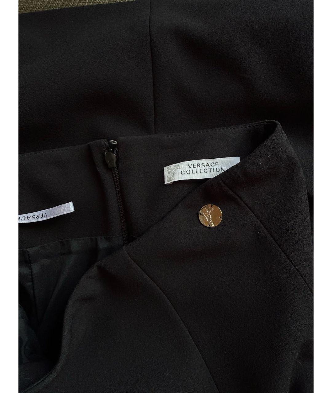 VERSACE COLLECTION Черная полиэстеровая юбка миди, фото 2