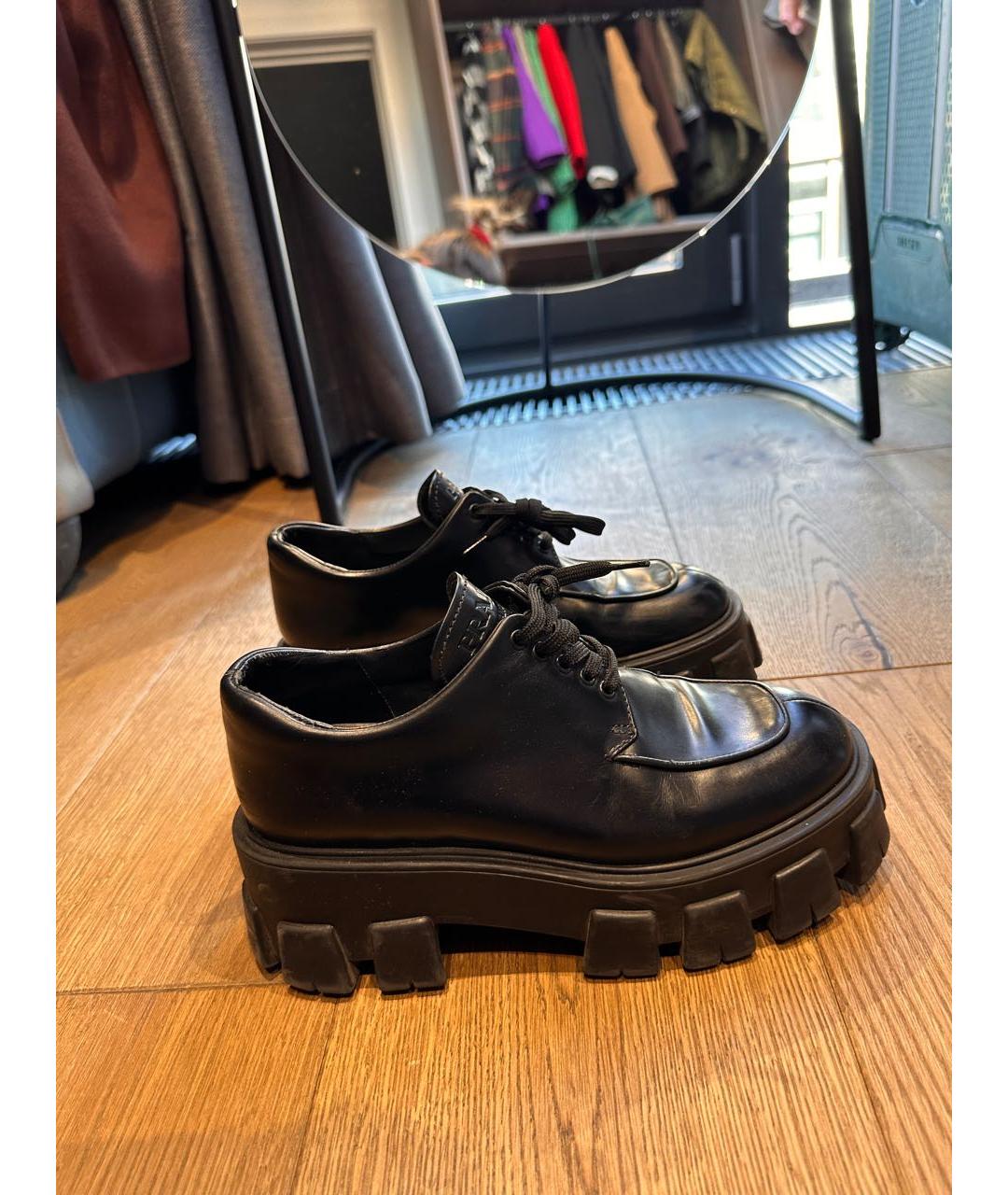 PRADA Черные кожаные ботинки, фото 7