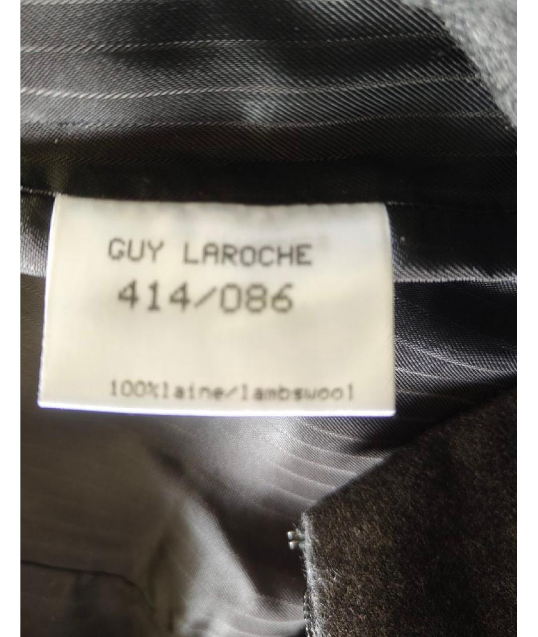 GUY LAROCHE Антрацитовая шерстяная юбка миди, фото 8