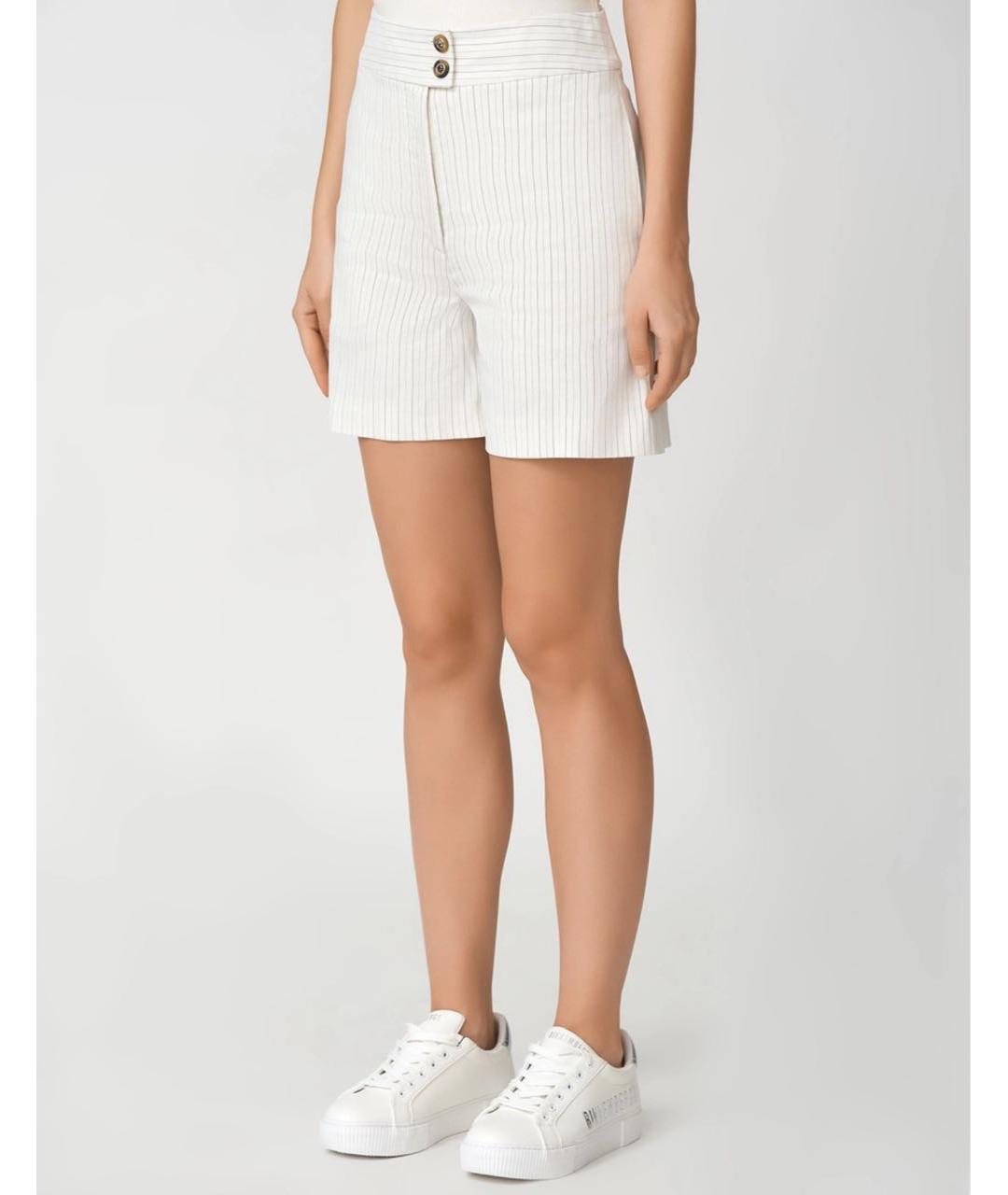 PINKO Белые льняные шорты, фото 3