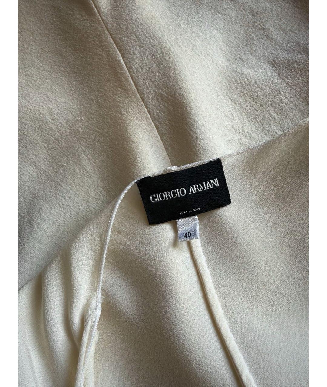 GIORGIO ARMANI Бежевая шелковая майка, фото 3