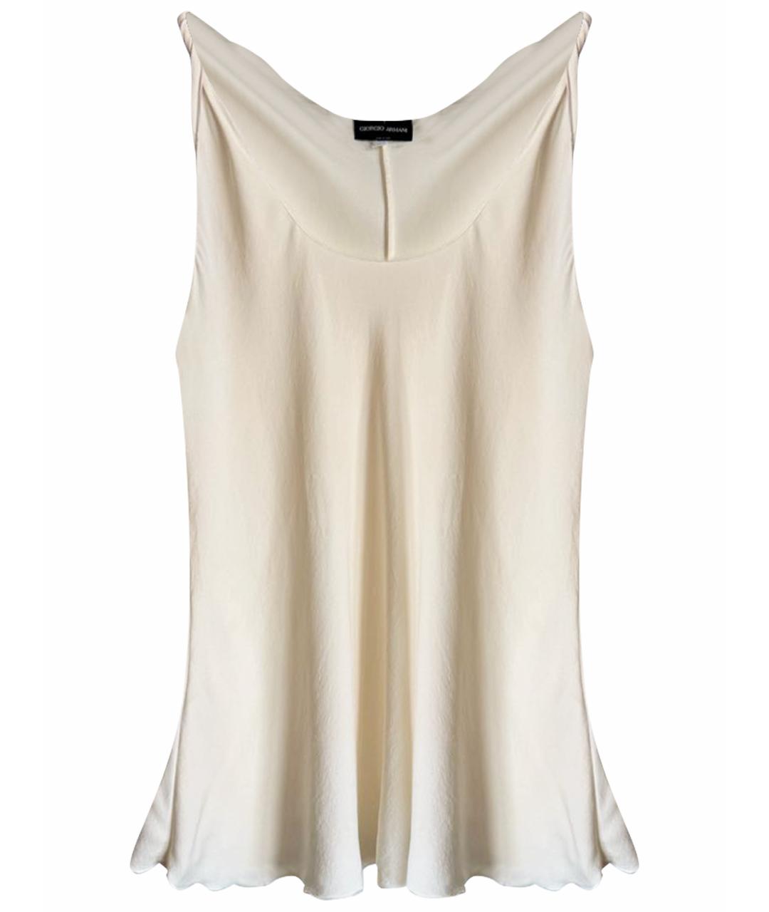 GIORGIO ARMANI Бежевая шелковая майка, фото 1