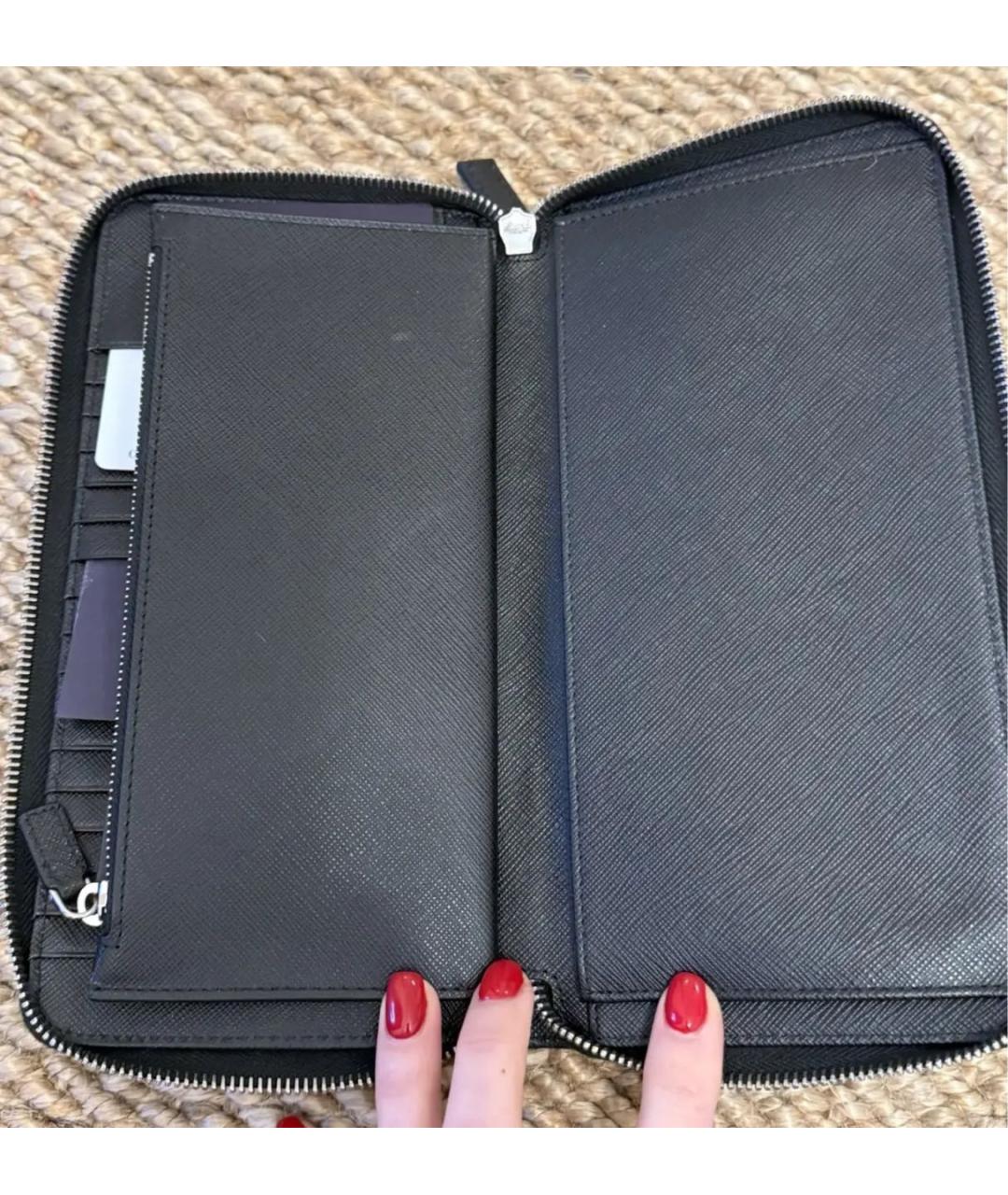 PRADA Черный кожаный кошелек, фото 4