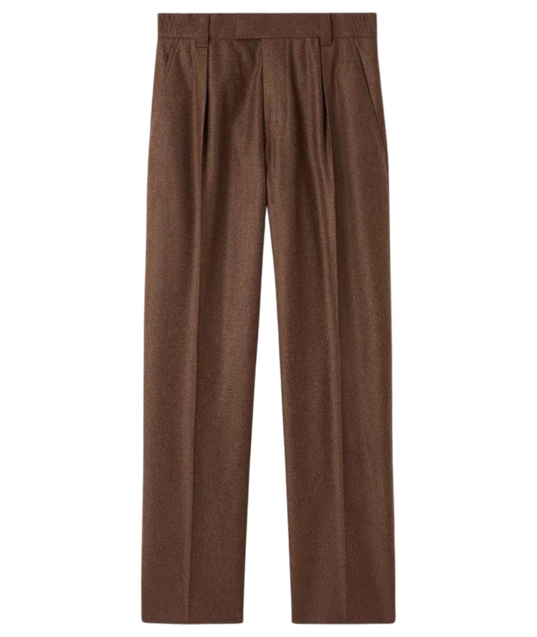 LORO PIANA Коричневые кашемировые классические брюки, фото 1