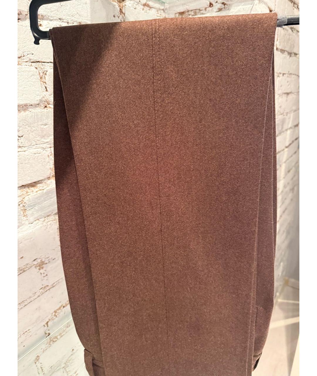 LORO PIANA Коричневые кашемировые классические брюки, фото 5