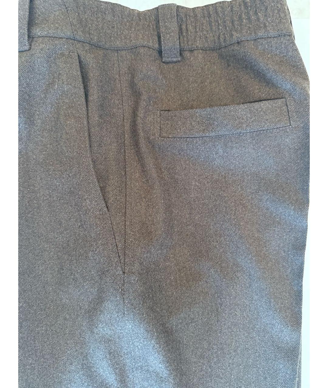 LORO PIANA Коричневые кашемировые классические брюки, фото 6