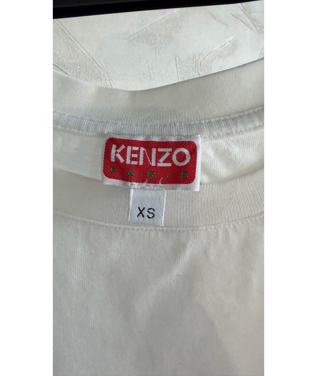 KENZO Белая хлопковая футболка, фото 2