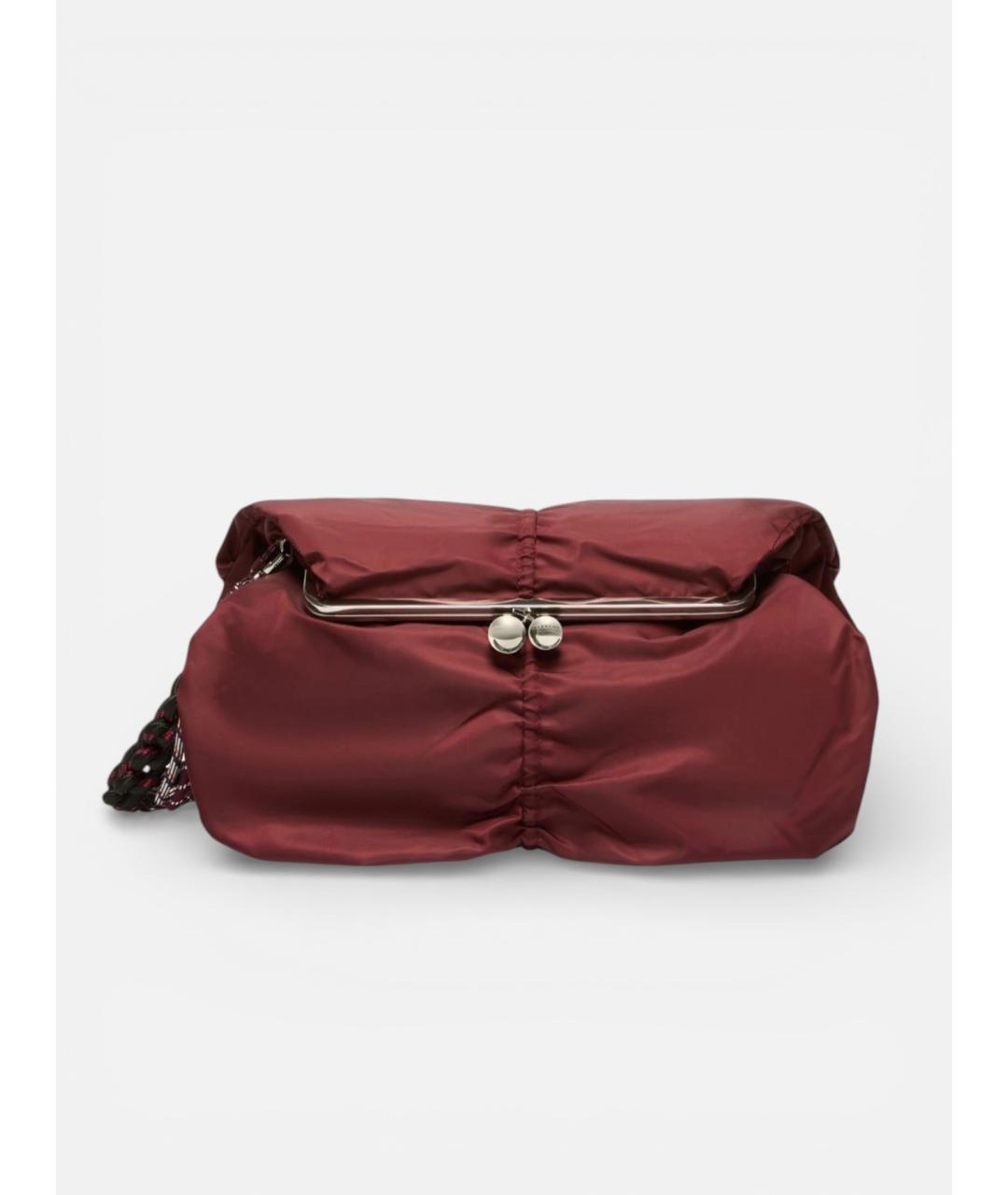 WEEKEND MAX MARA Бордовая синтетическая сумка через плечо, фото 6