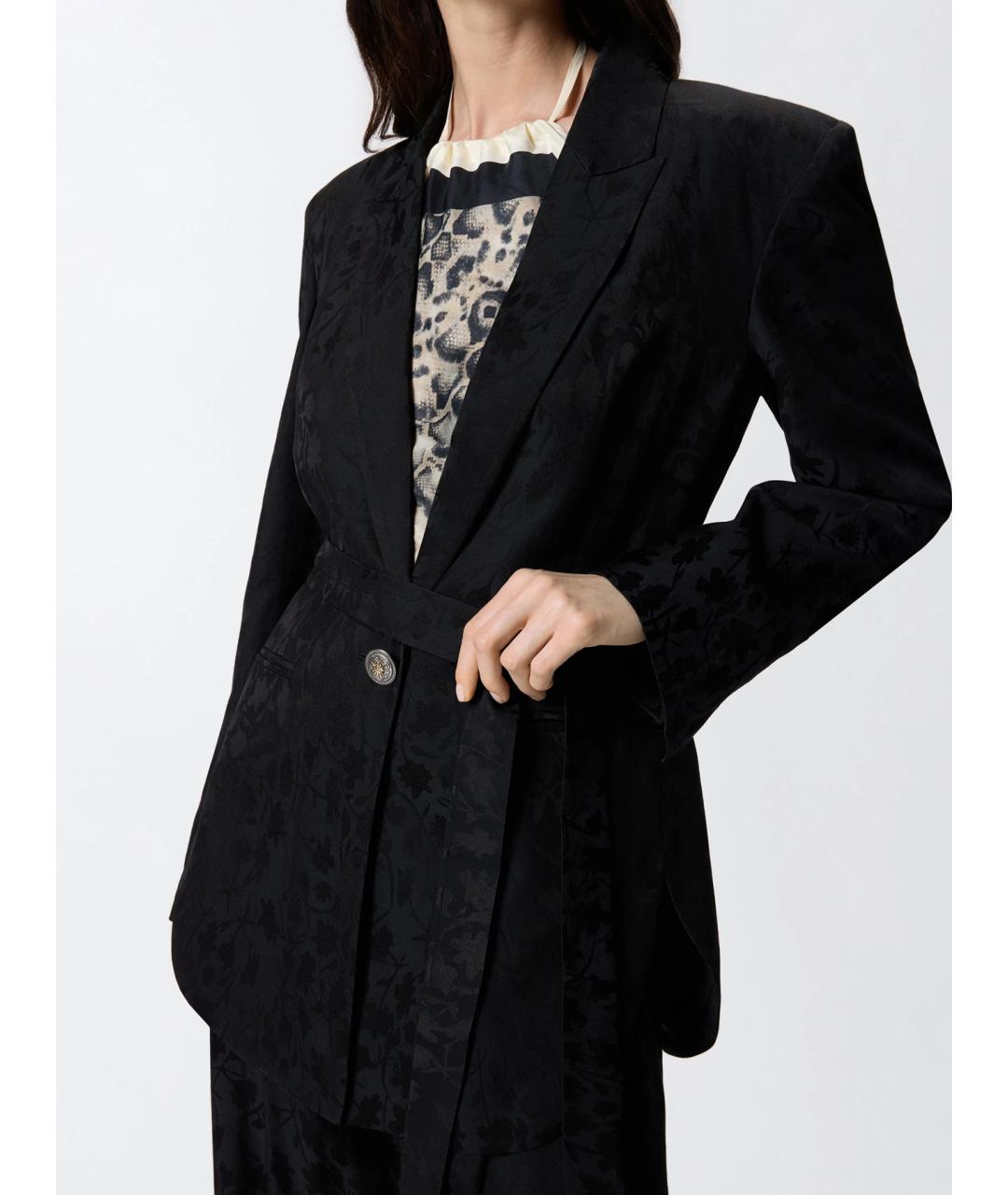 PINKO Черный вискозный жакет/пиджак, фото 4