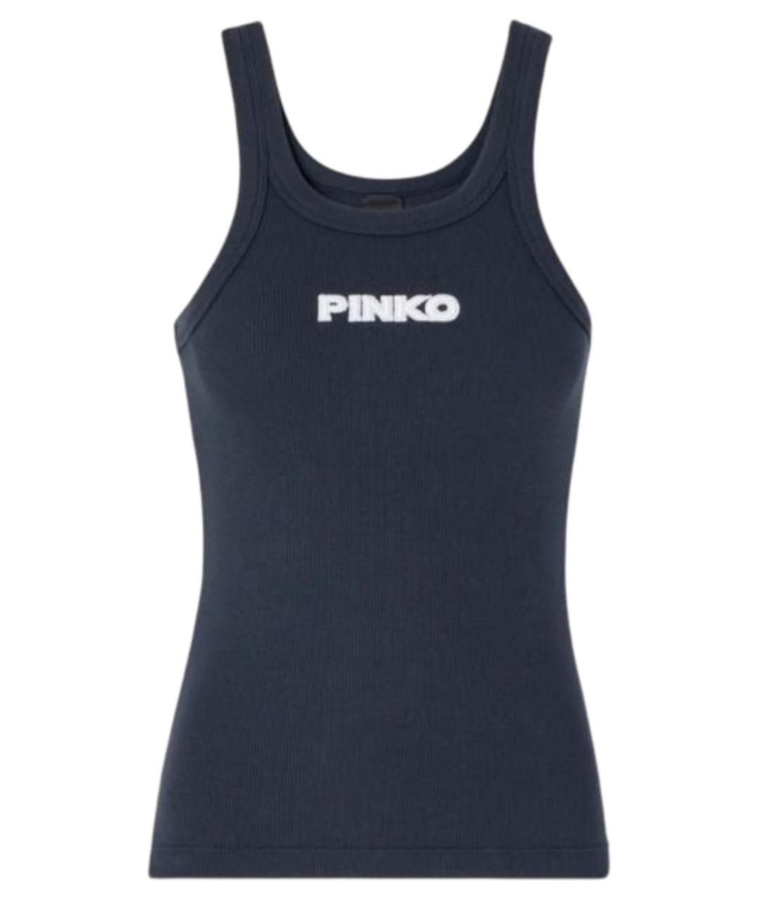 PINKO Синяя хлопковая майка, фото 1