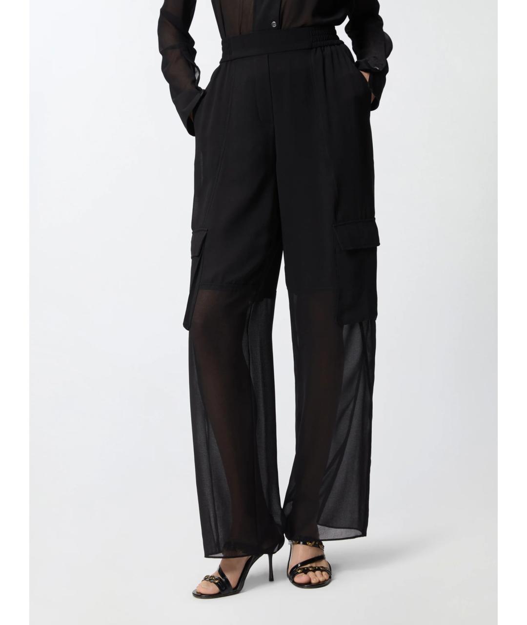 PINKO Черные полиэстеровые прямые брюки, фото 2