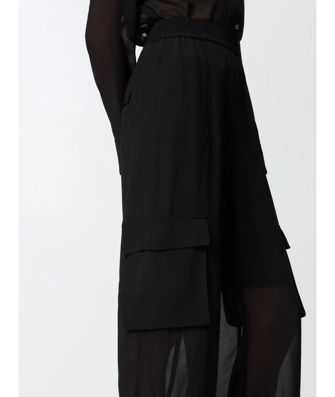 PINKO Черные полиэстеровые прямые брюки, фото 3