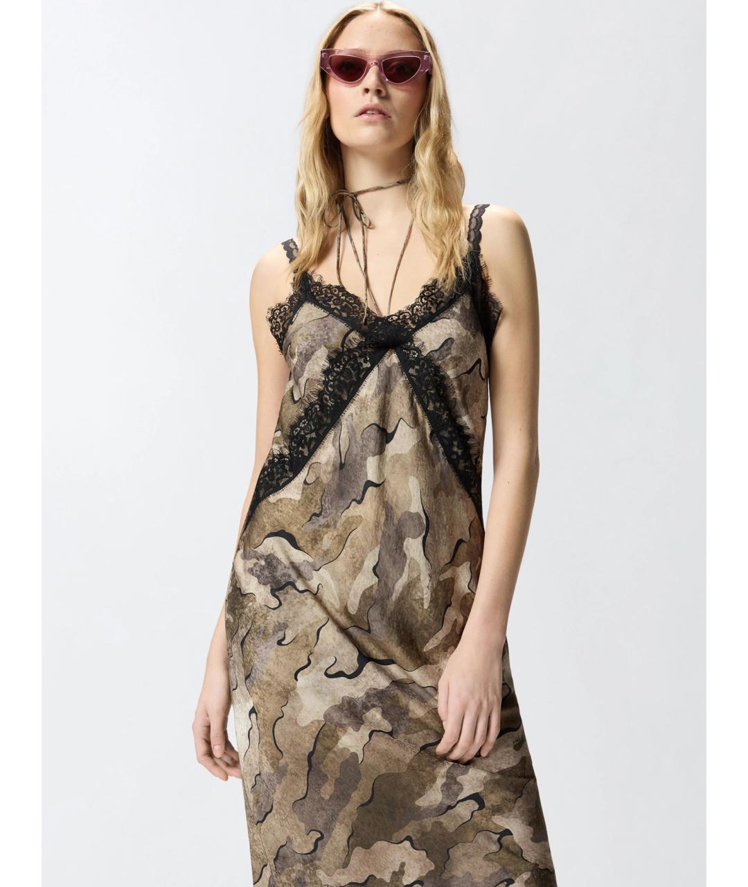 PINKO Мульти вискозное коктейльное платье, фото 5