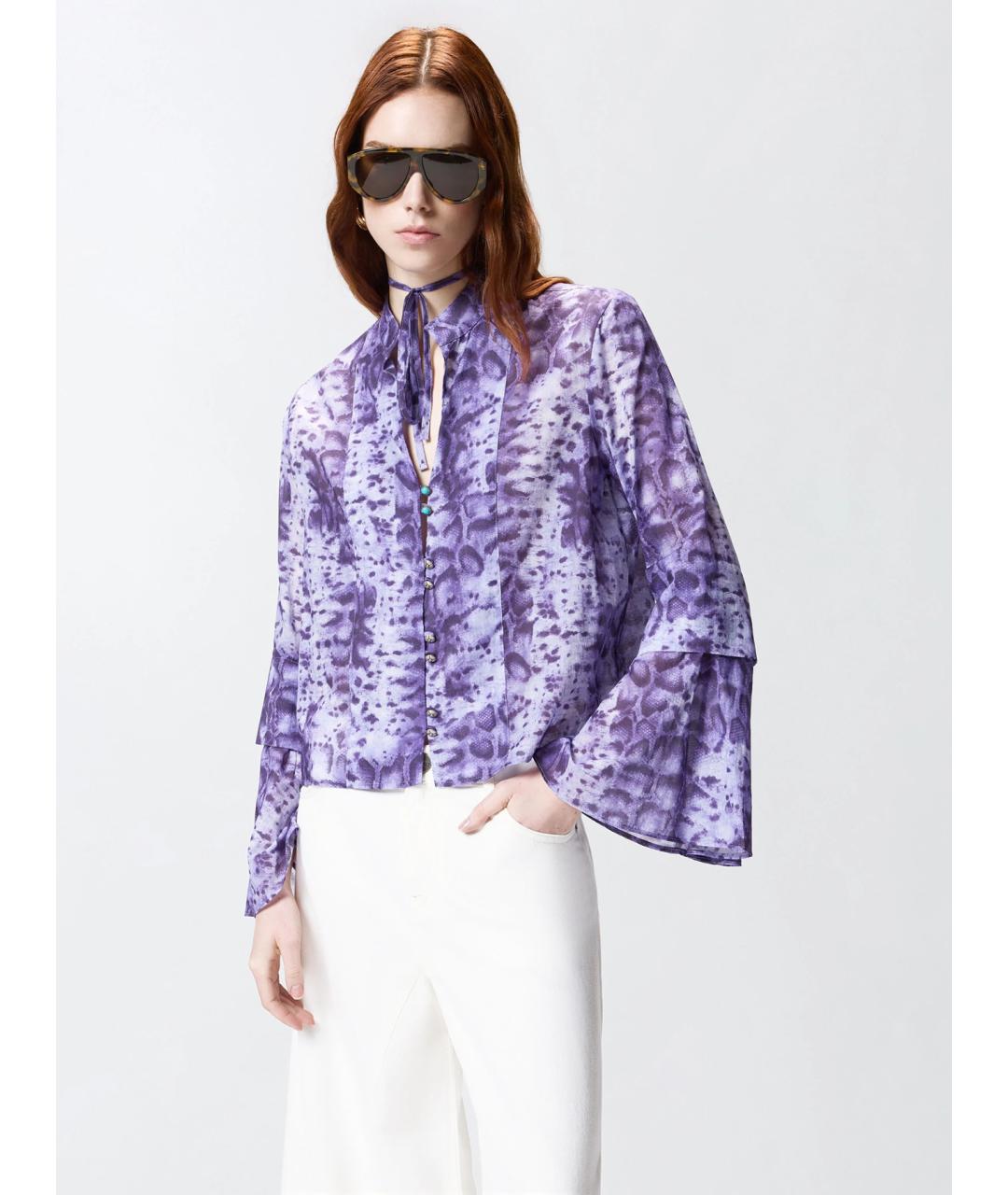 PINKO Фиолетовая хлопковая блузы, фото 3