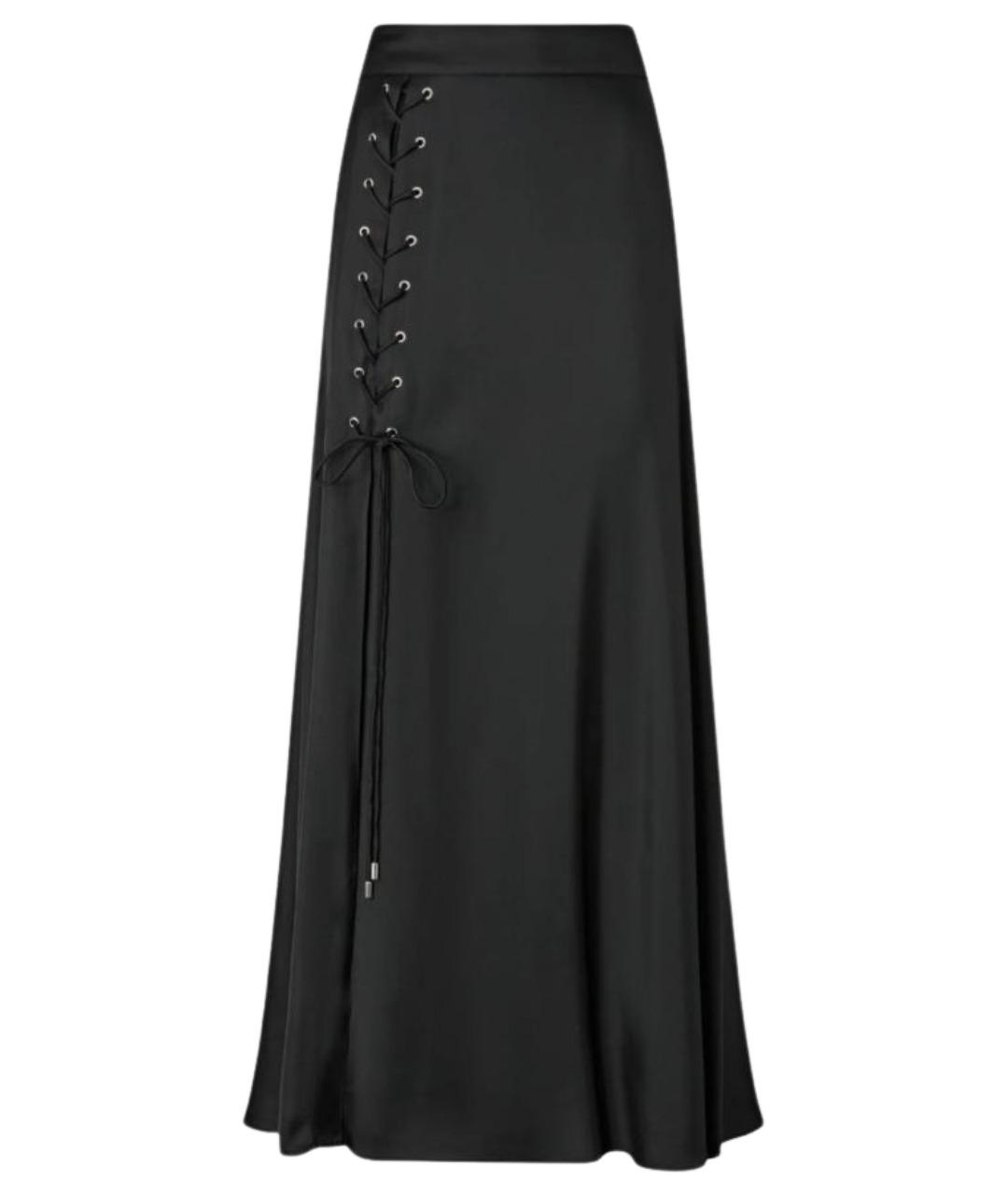 PINKO Черная ацетатная юбка макси, фото 1