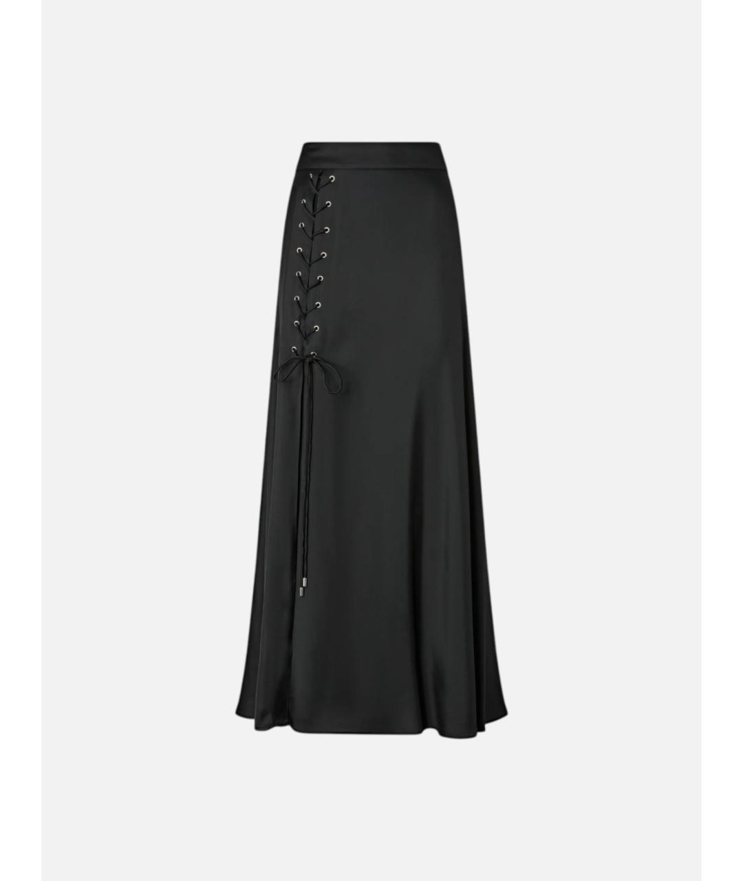 PINKO Черная ацетатная юбка макси, фото 7