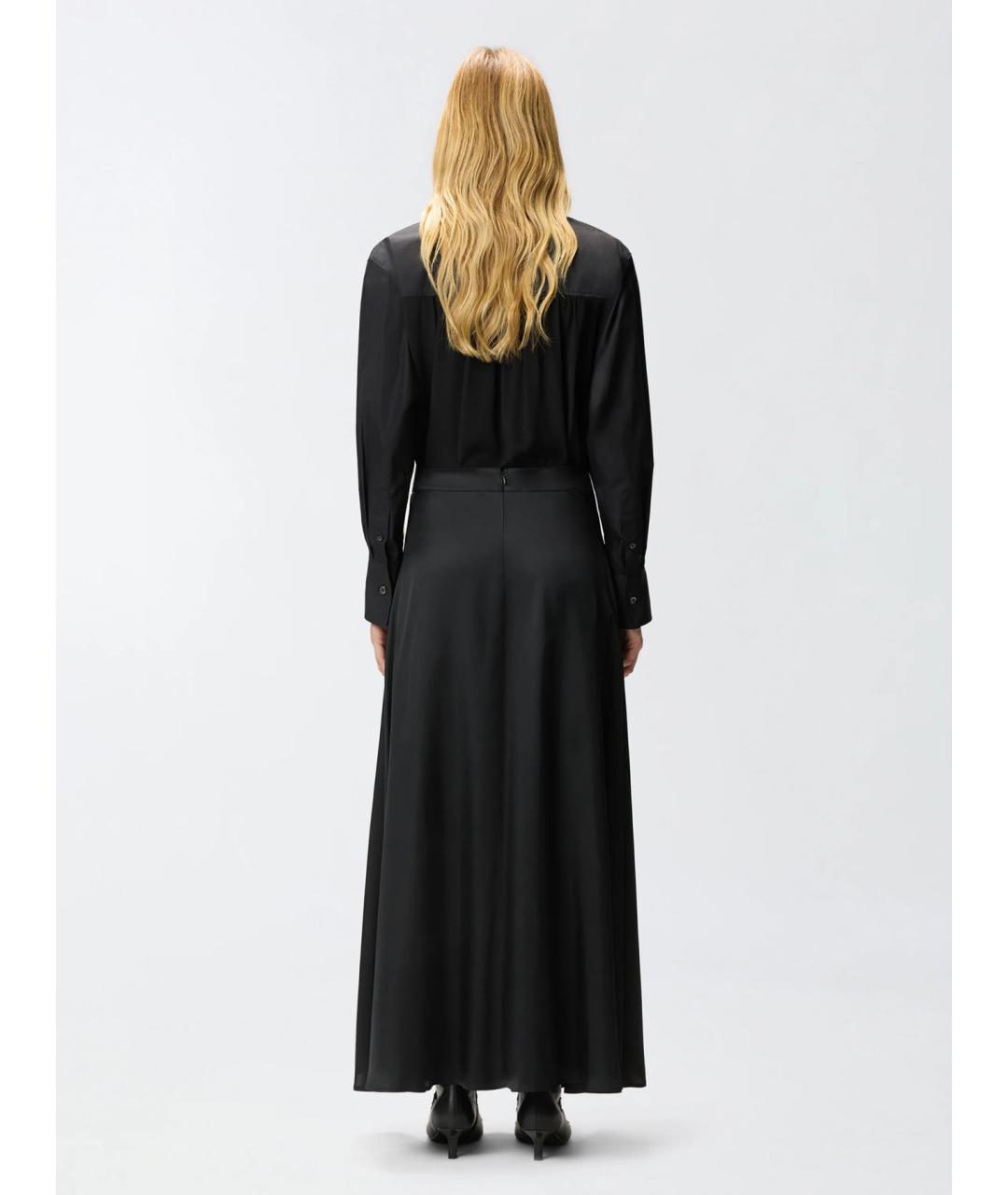 PINKO Черная ацетатная юбка макси, фото 4