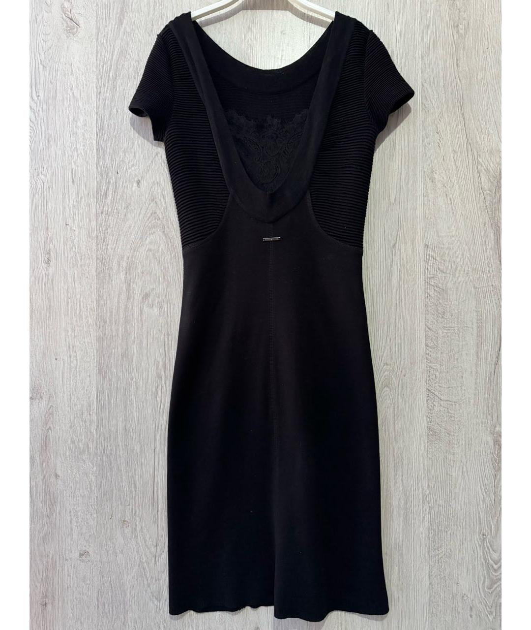 TWIN-SET Черное вискозное повседневное платье, фото 2