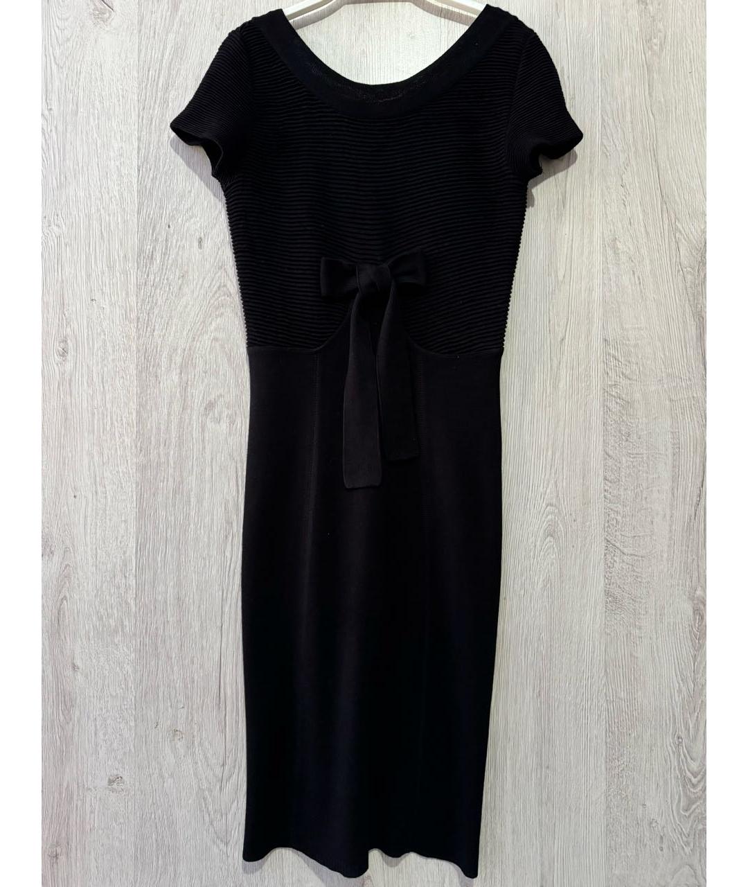 TWIN-SET Черное вискозное повседневное платье, фото 8