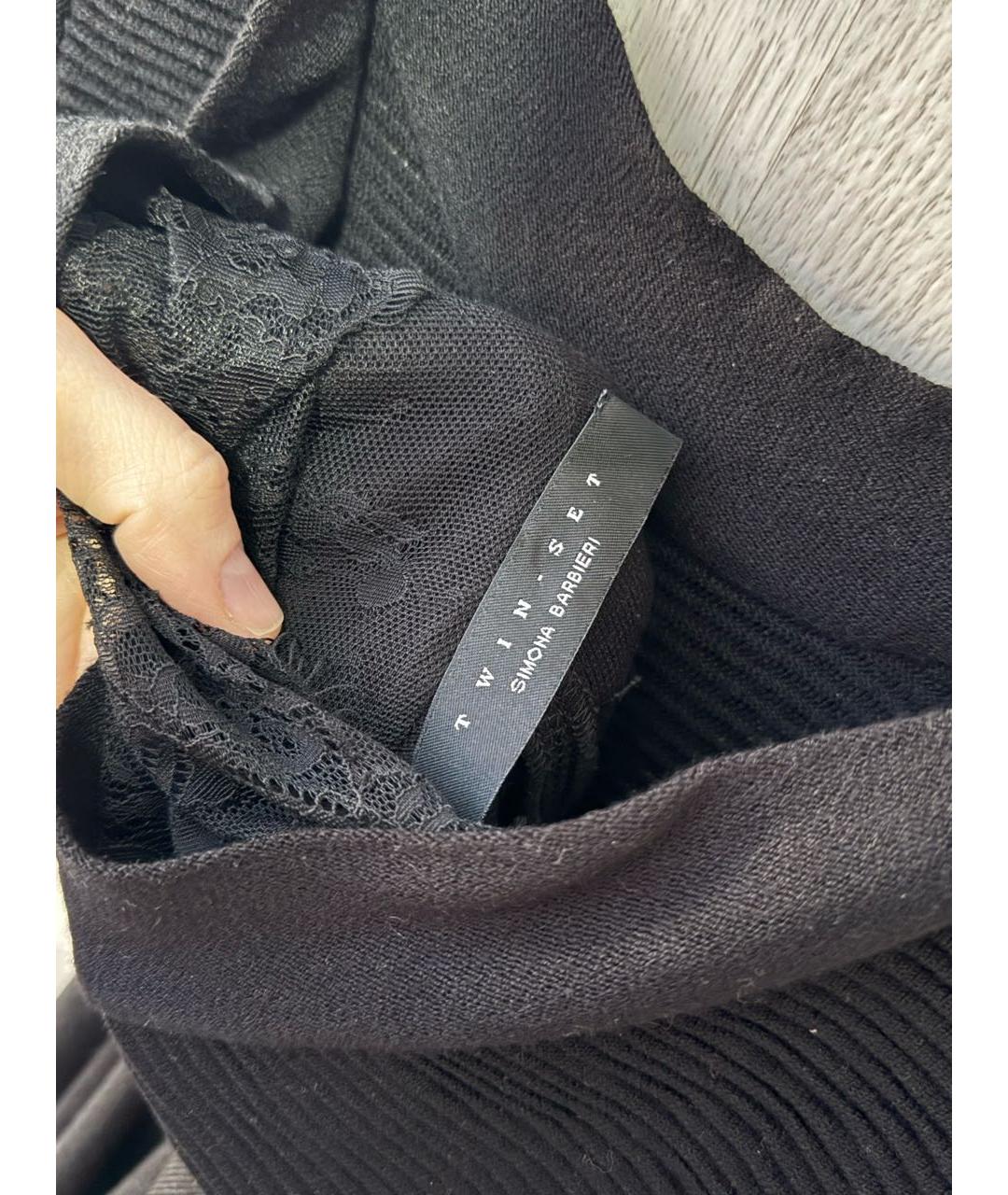 TWIN-SET Черное вискозное повседневное платье, фото 6