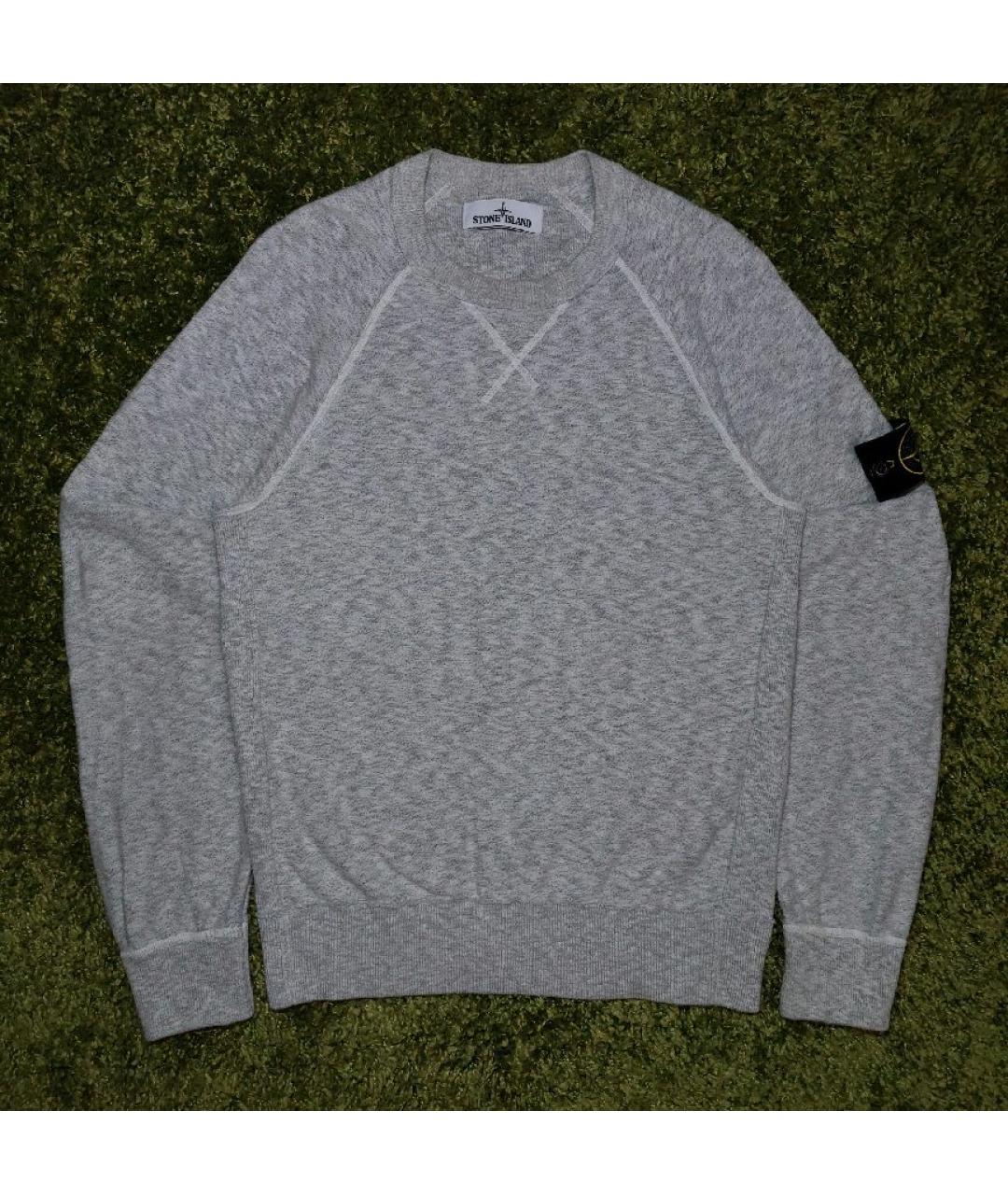 STONE ISLAND Серый хлопковый джемпер / свитер, фото 10