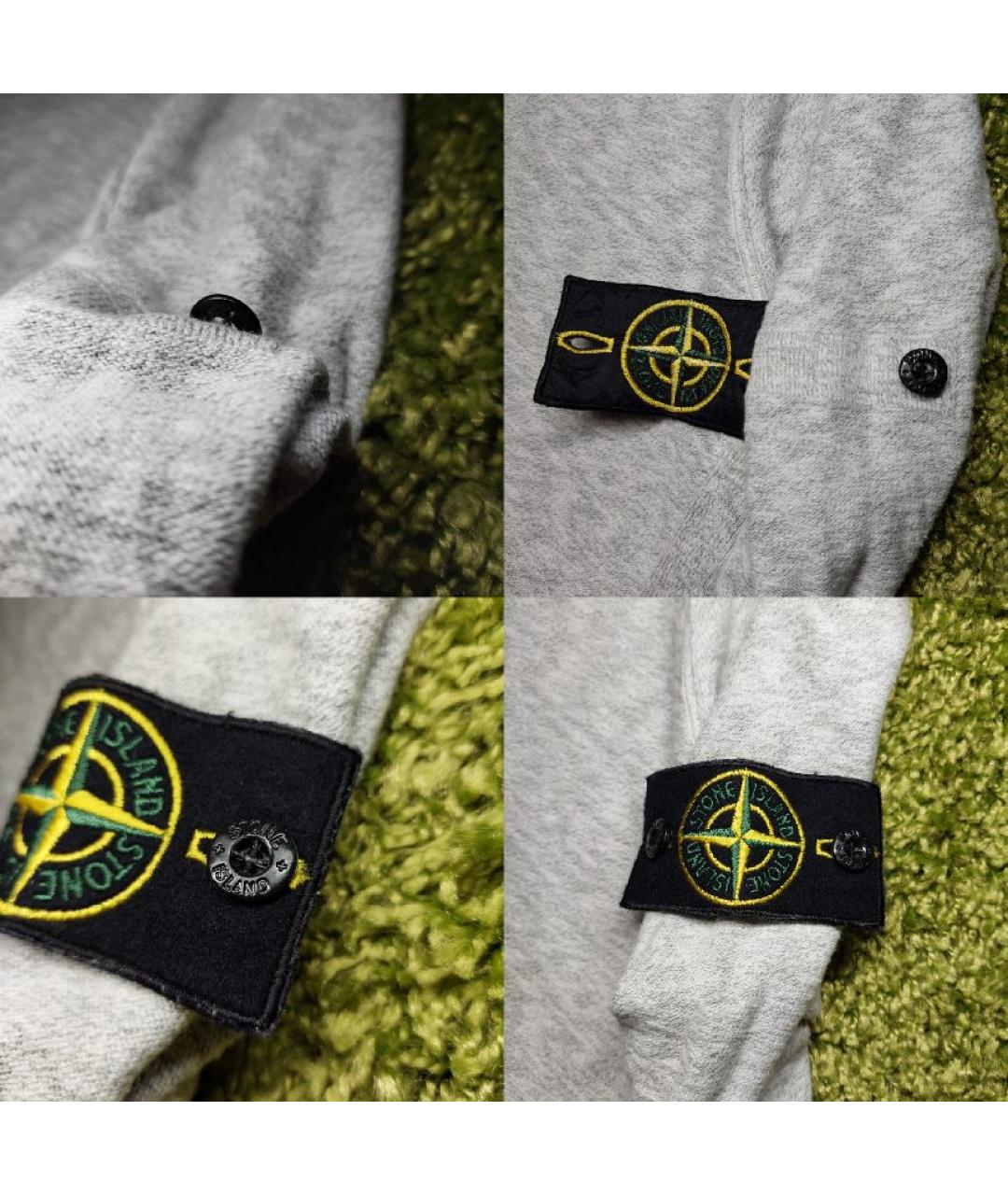 STONE ISLAND Серый хлопковый джемпер / свитер, фото 6