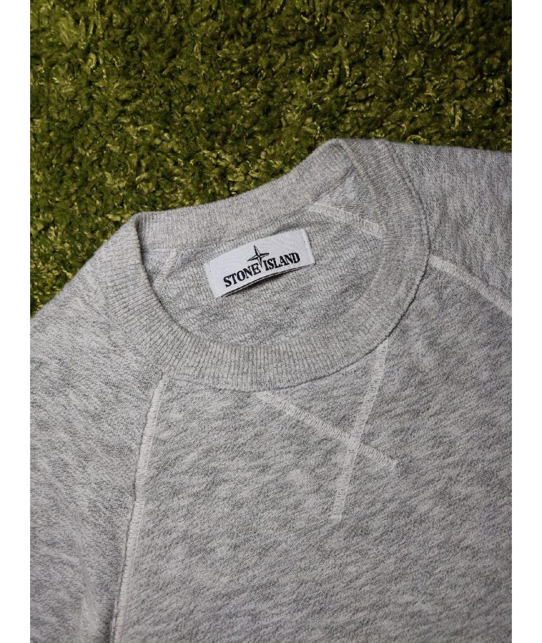 STONE ISLAND Серый хлопковый джемпер / свитер, фото 3