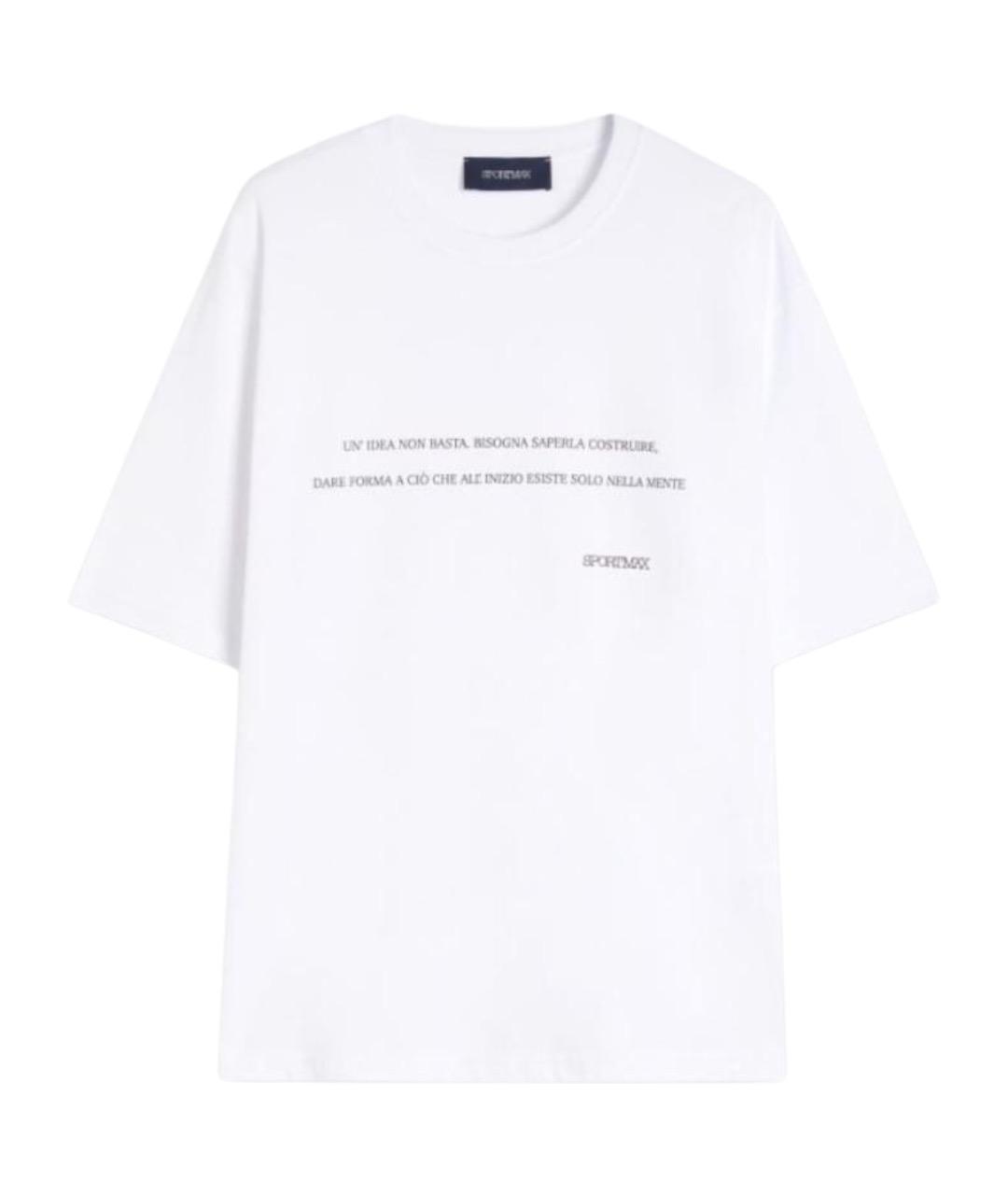 SPORTMAX Белая хлопковая футболка, фото 1