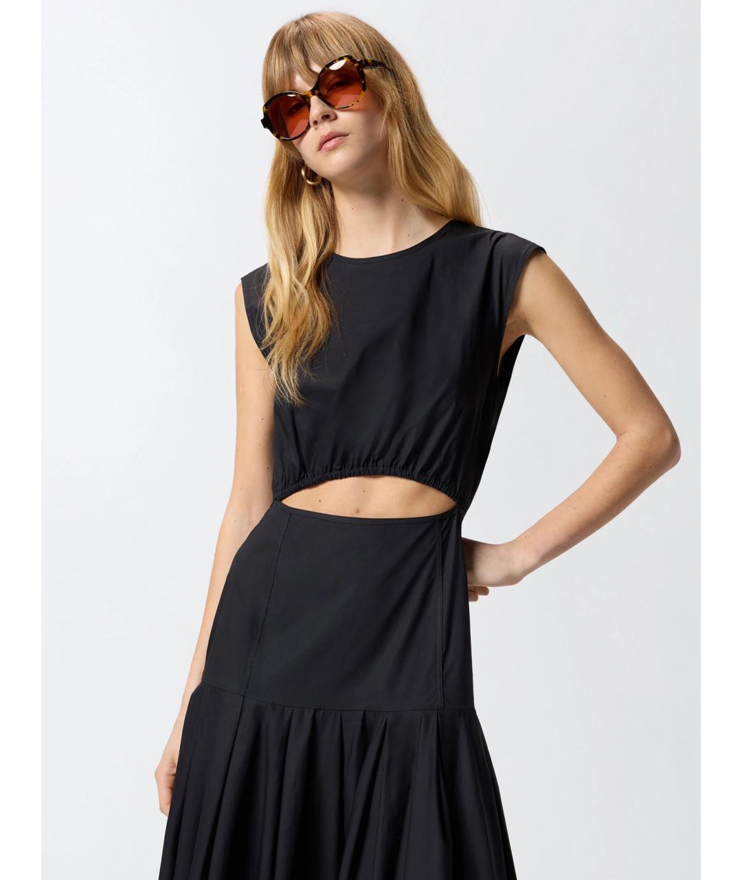 PINKO Черное хлопковое повседневное платье, фото 5