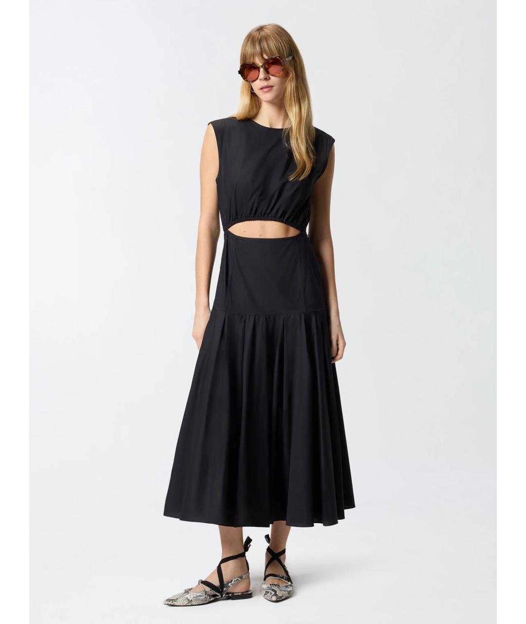 PINKO Черное хлопковое повседневное платье, фото 3