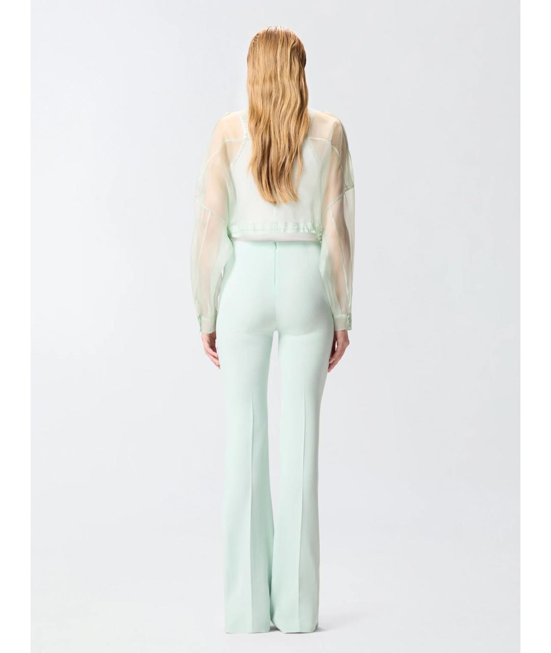 PINKO Зеленые вискозные брюки узкие, фото 4