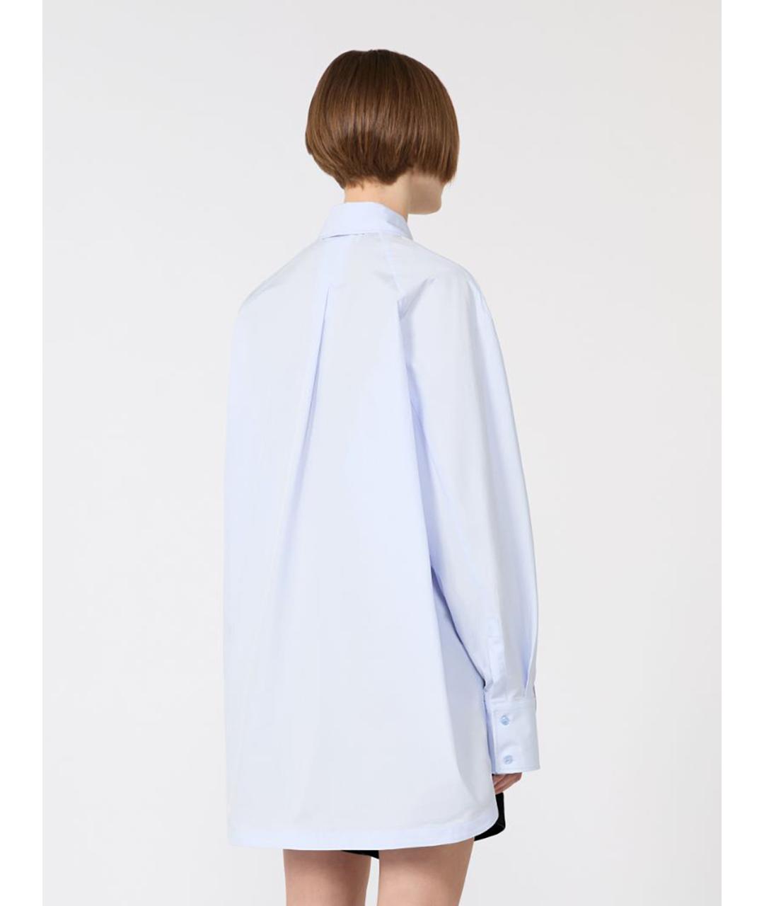 SPORTMAX Голубая хлопковая рубашка, фото 4