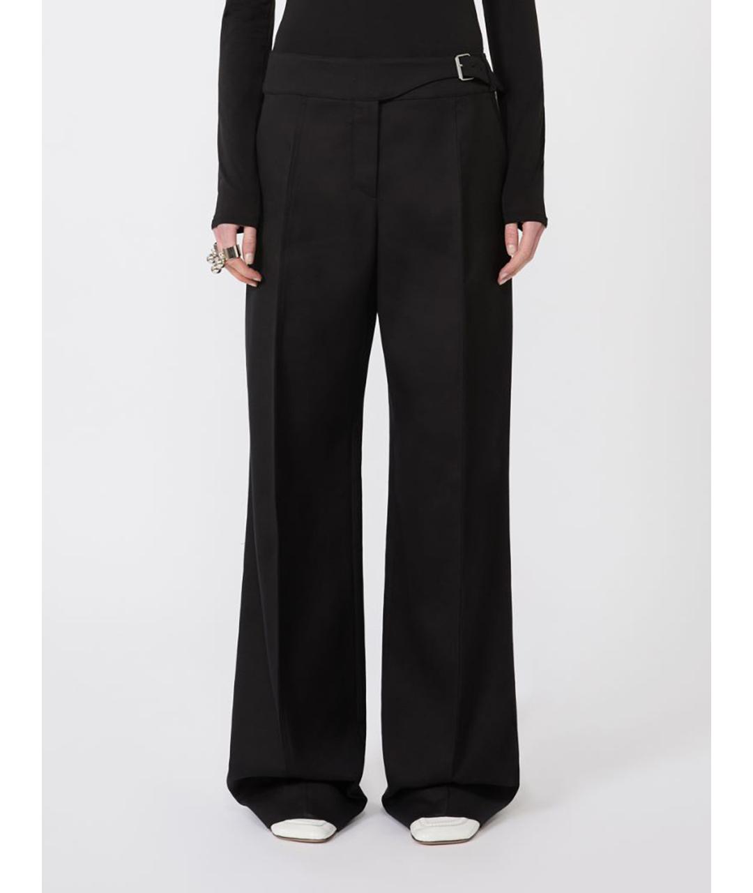 SPORTMAX Черные хлопковые брюки широкие, фото 3