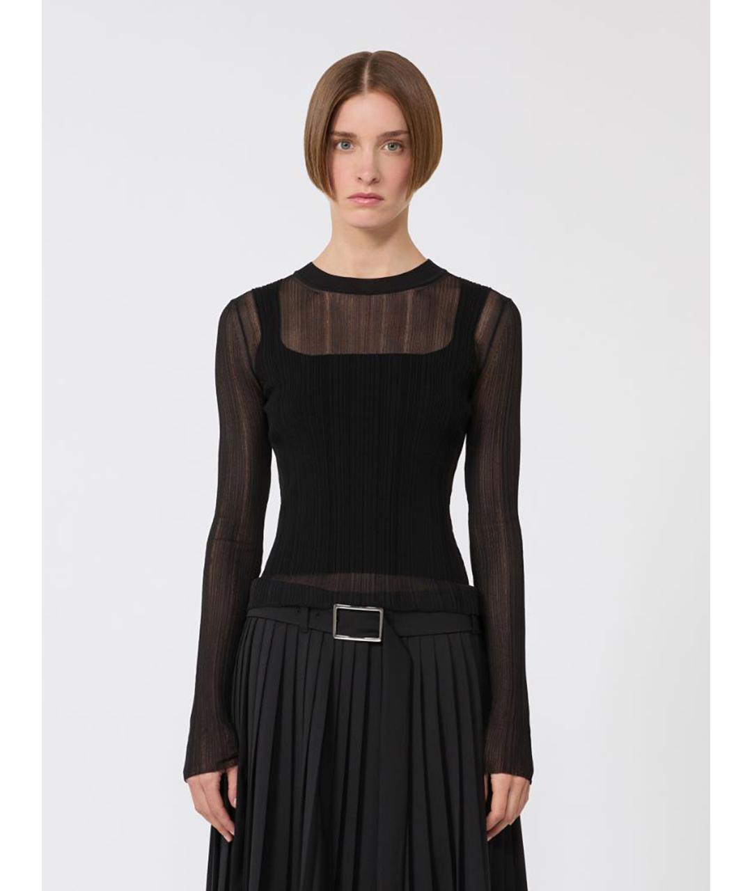 SPORTMAX Черный вискозный джемпер / свитер, фото 3