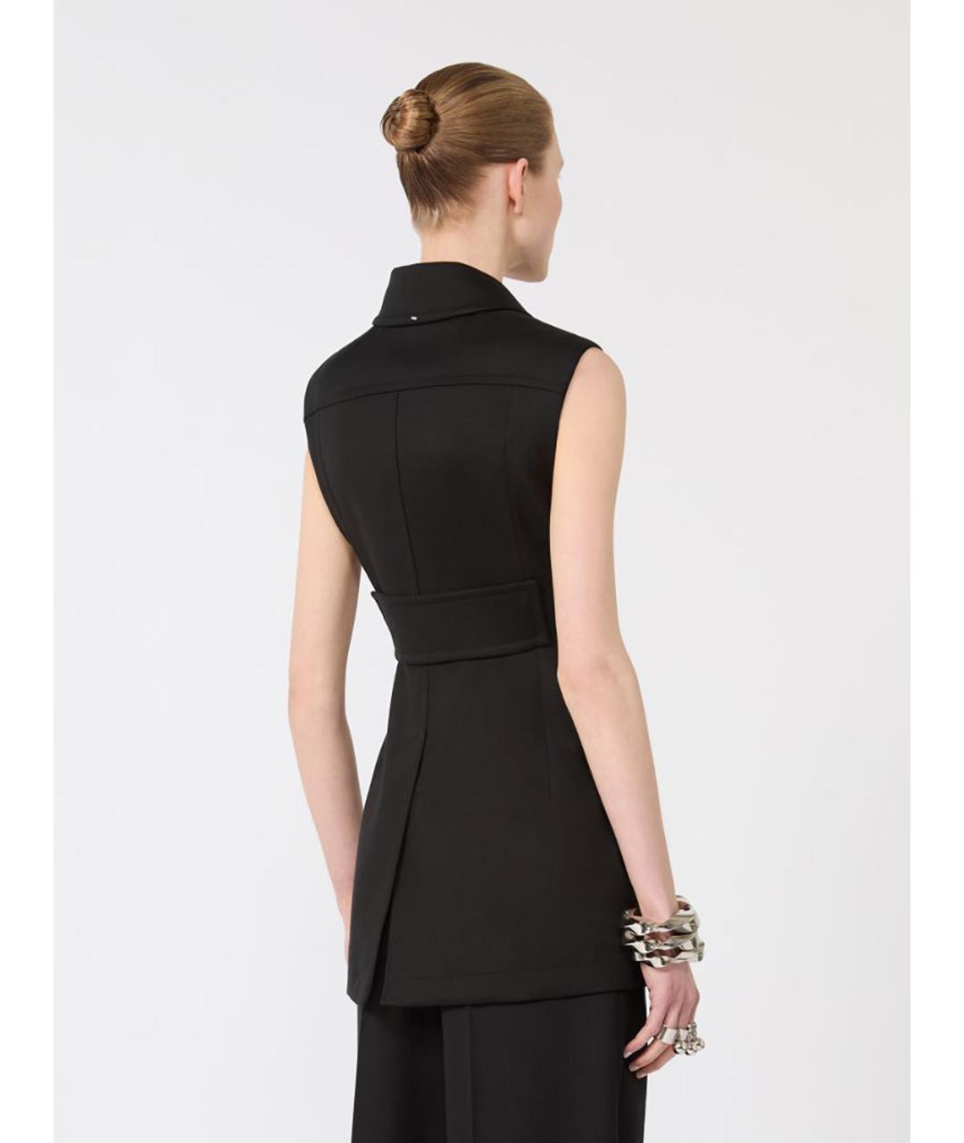 SPORTMAX Черный хлопковый жилет, фото 4