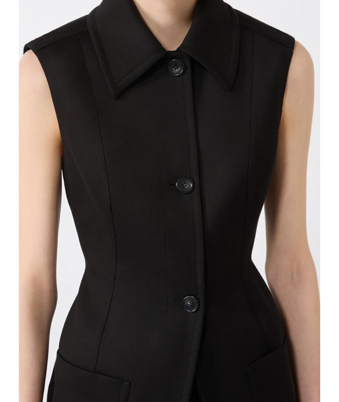 SPORTMAX Черный хлопковый жилет, фото 5